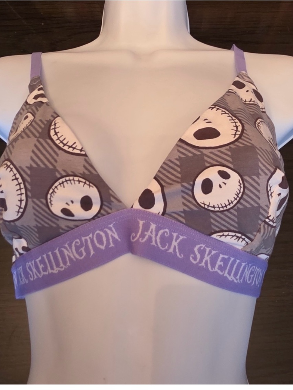 Disney Jack Skellington Lavender and Gray Bralette